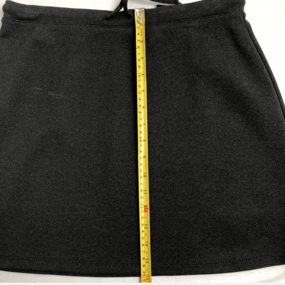 Express Dark Heather Gray Drawstring Mini Skirt M - image 7
